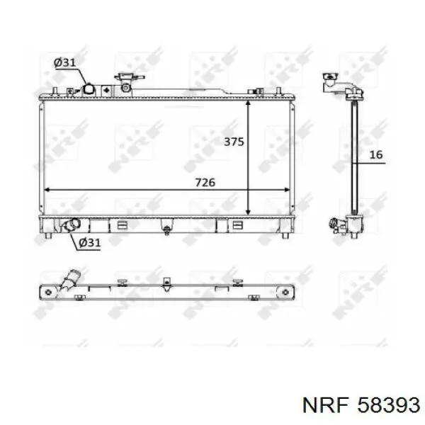 Chłodnica silnika NRF 58393 cena, od 120,66 USD
