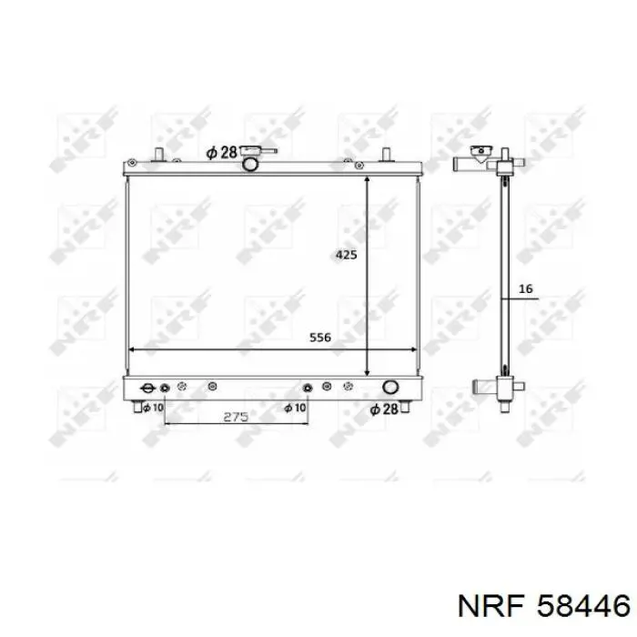 Chłodnica silnika NRF 58446 cena, od 163,04 USD