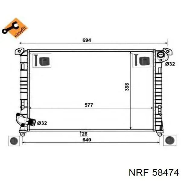 Chłodnica silnika NRF 58474 cena, od 139,61 USD