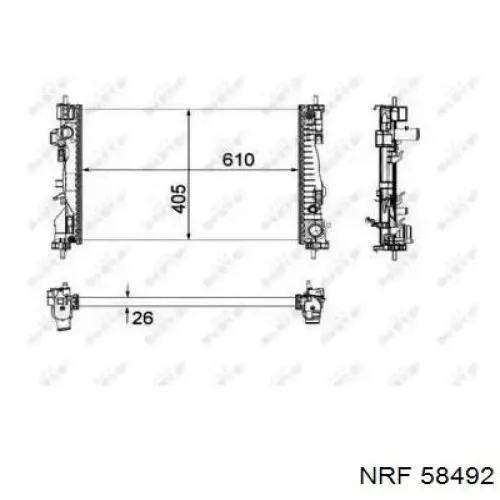 Chłodnica silnika NRF 58492 cena, od 118,65 USD
