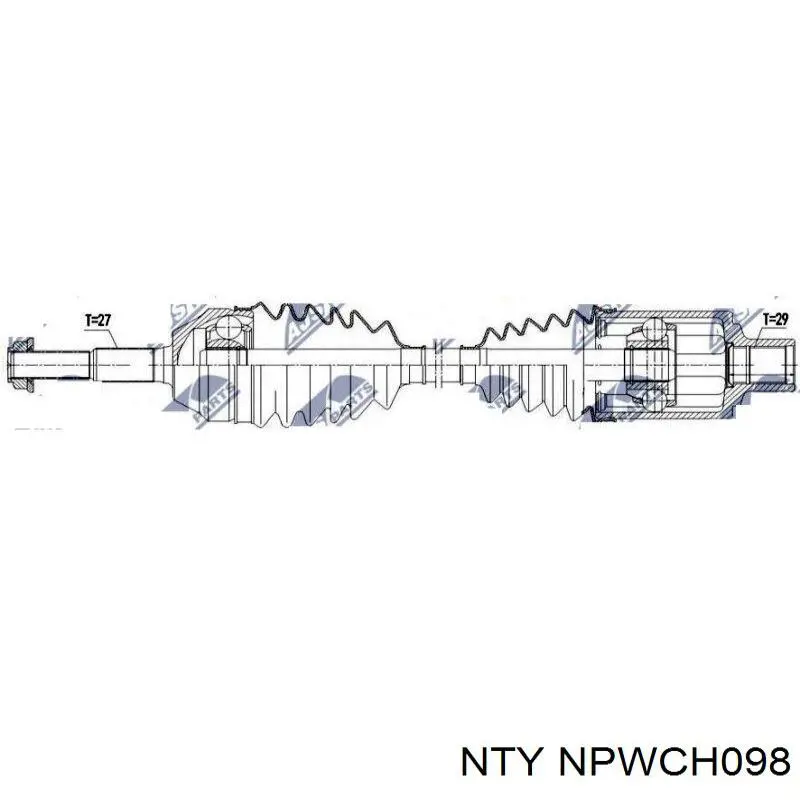 Do koszyka 52111780AB Chrysler Półoś napędowa przednia prawa