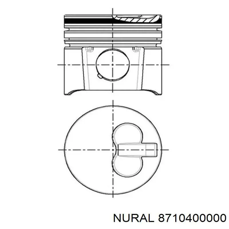 8710400000 Nural Tłok, komplet do jednego cylindru, STD