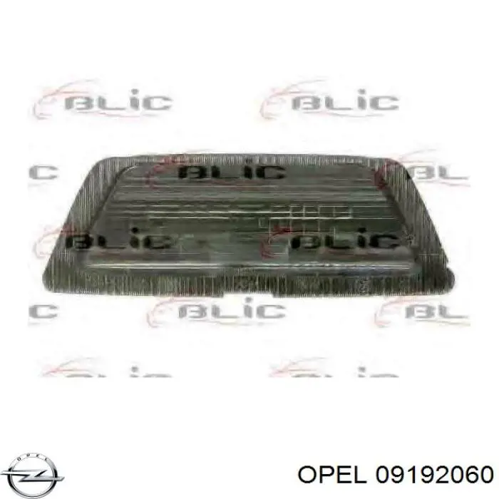09192060 Opel Lampa oświetlenia tylnej tablicy rejestracyjnej