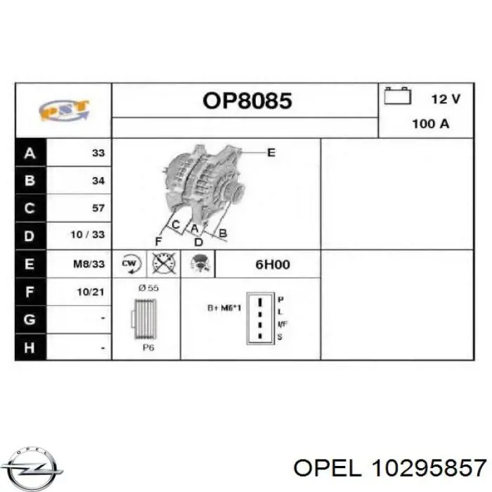 Do koszyka 10295857 Opel Alternator