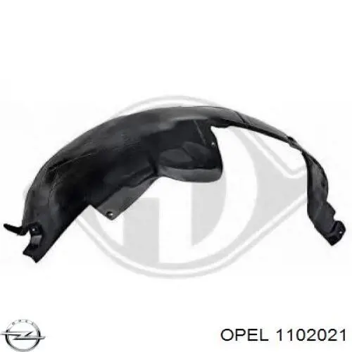 Do koszyka 1102021 Opel Nadkole błotnika przedniego prawe