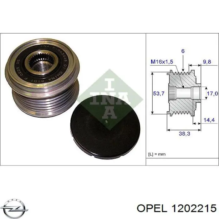 1202215 Opel alternator