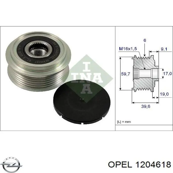 1204618 Opel alternator