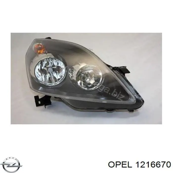 Reflektor prawy 1216670 Opel
