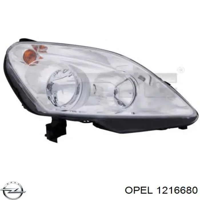 Do koszyka 1216680 Opel Reflektor prawy