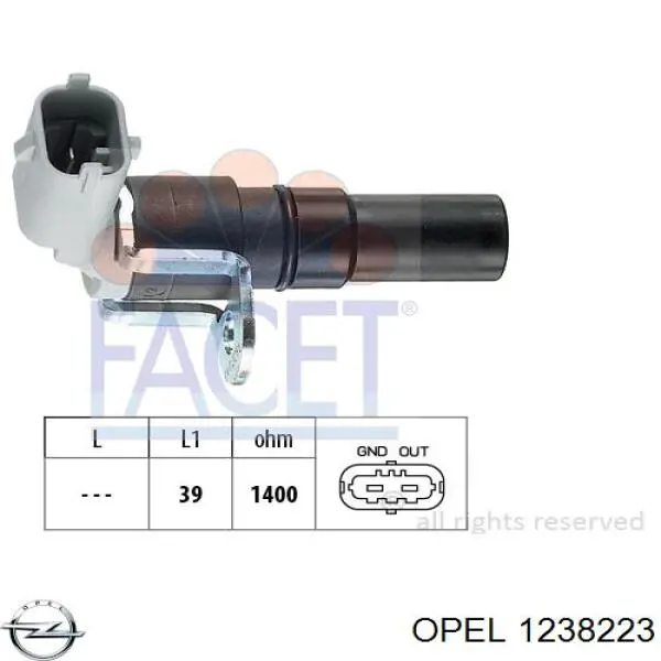 Do koszyka 1238223 Opel Czujnik położenia wału korbowego