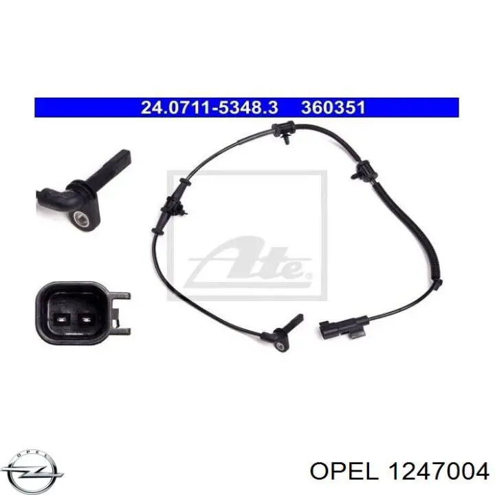 Do koszyka 1247004 Opel Czujnik ABS przedni