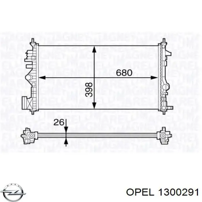 1300291 Opel Chłodnica silnika