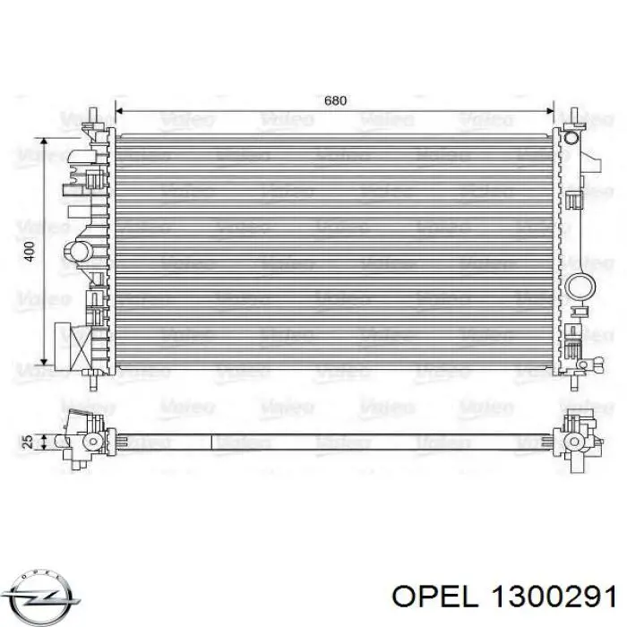 Chłodnica silnika Opel 1300291 cena, od 132,23 USD