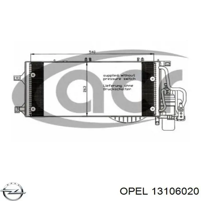 Chłodnica klimatyzacji Opel 13106020 cena, od 61,29 USD