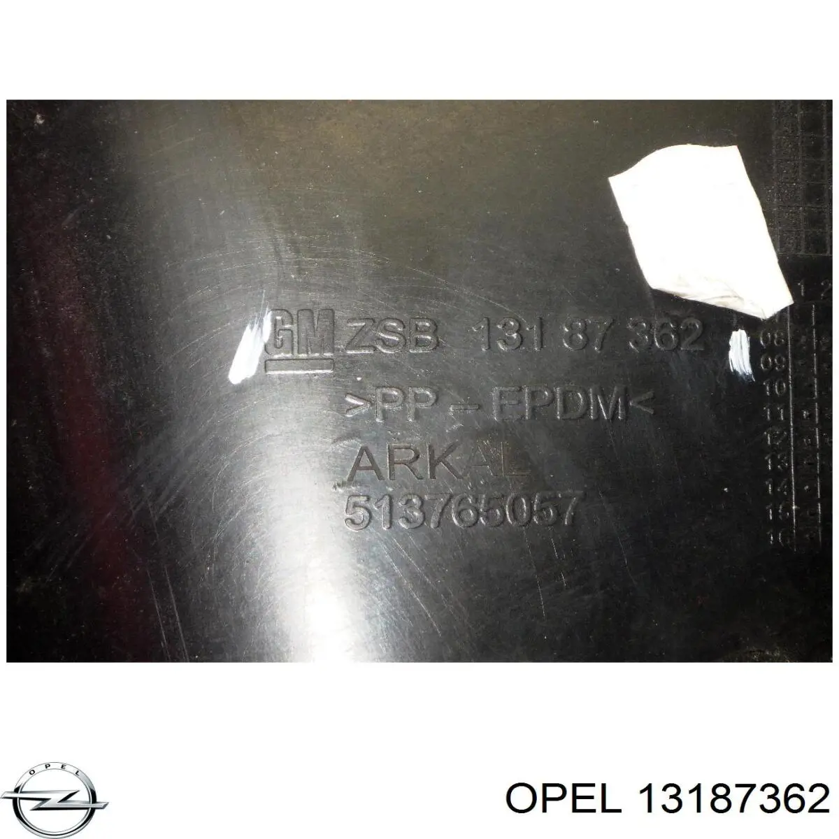 Do koszyka 13187362 Opel Nadkole błotnika tylnego lewe