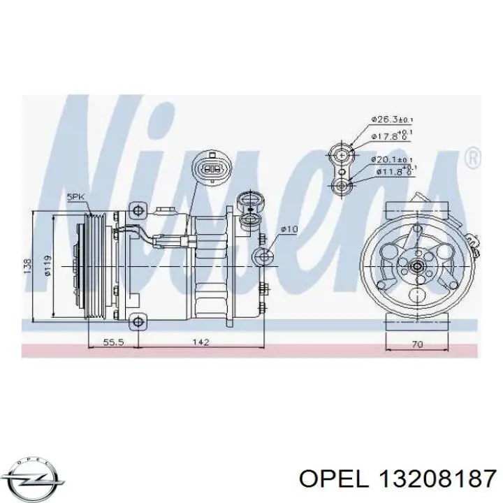 Do koszyka 13208187 Opel Sprężarka klimatyzacji