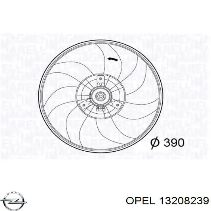 13208239 Opel Wentylator elektryczny układu chłodzenia kompletny (silnik+wirnik)