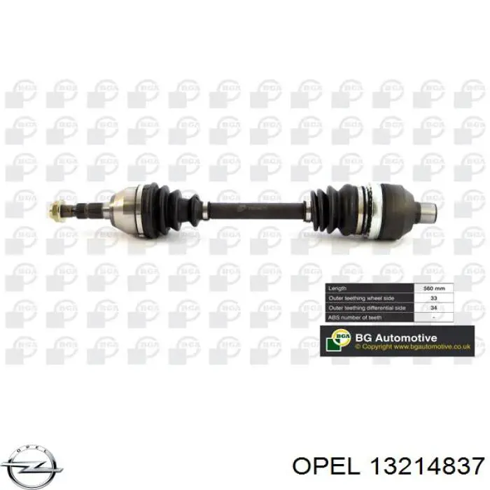 Do koszyka 13214837 General Motors Półoś napędowa przednia prawa