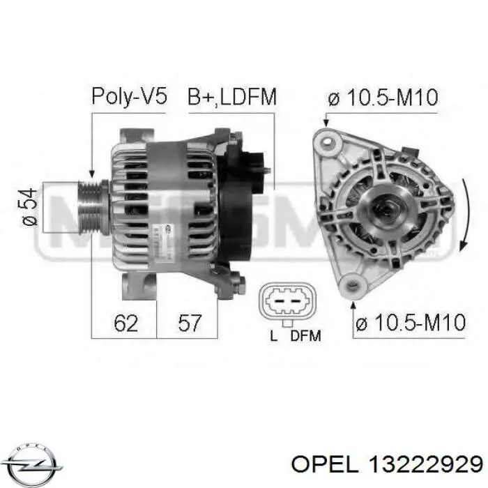 Alternator Opel 13222929 cena, od 98,75 USD