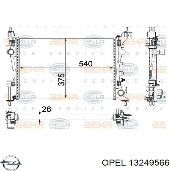 Chłodnica silnika Opel 13249566 cena, od 80,57 USD