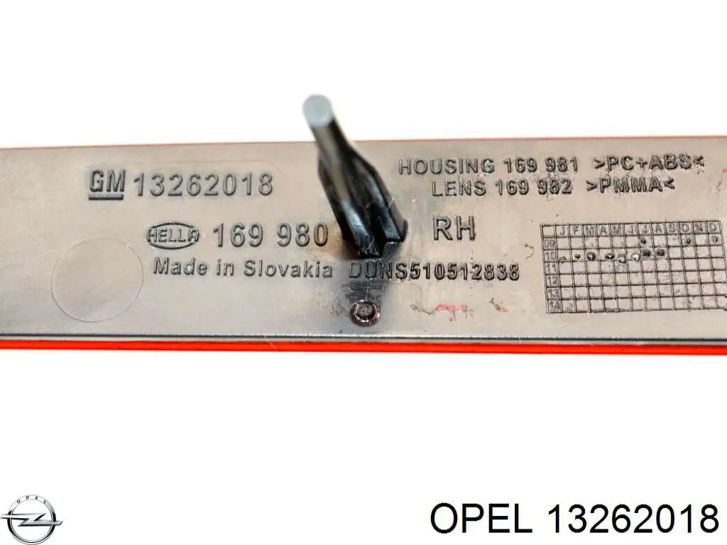 Do koszyka 13262018 Opel Lampa odblaskowa zderzaka tylnego prawa
