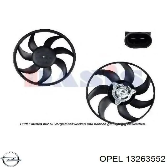 Wentylator elektryczny układu chłodzenia kompletny (silnik+wirnik) Opel 13263552 cena, od 103,86 USD