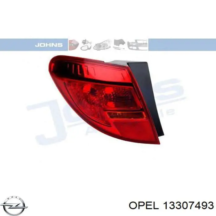 Lampa zespolona tylna lewa zewnętrzna Opel 13307493 cena, od 139,61 USD