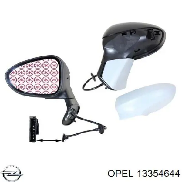 Lusterko wsteczne lewe Opel 13354644 cena, od 197,03 USD