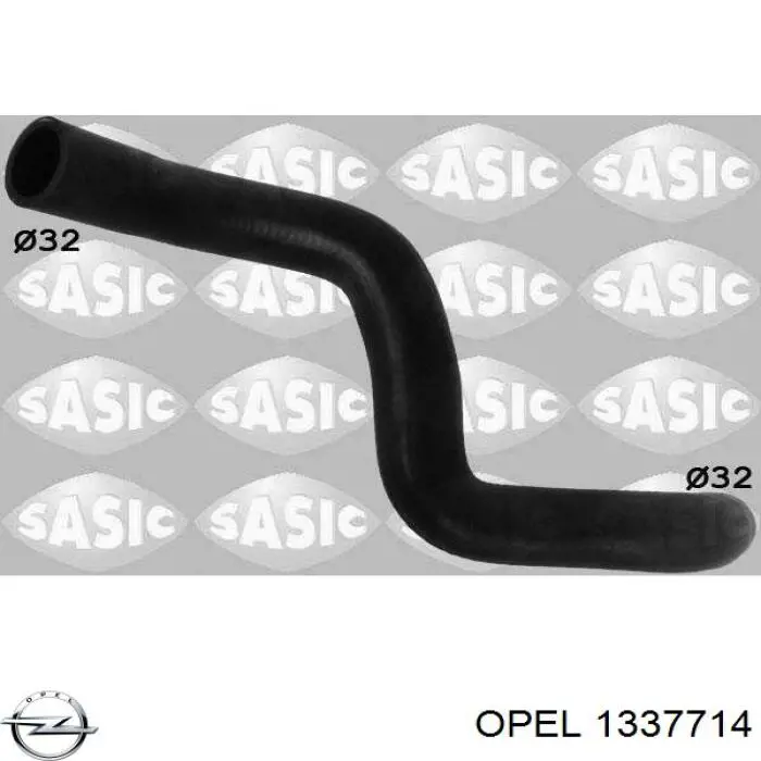 Do koszyka 1337714 Opel Przewód (króciec) chłodnicy górny