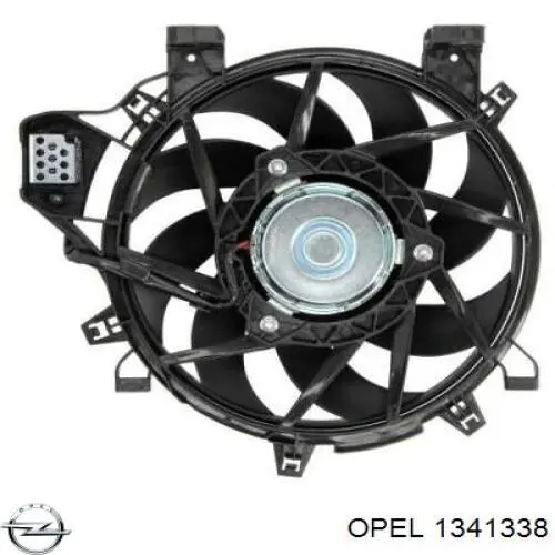 Do koszyka 1341338 Opel Wentylator elektryczny układu chłodzenia kompletny (silnik+wirnik)