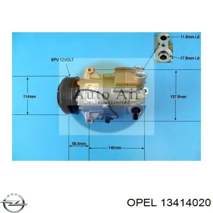 Do koszyka 13412251 General Motors Sprężarka klimatyzacji