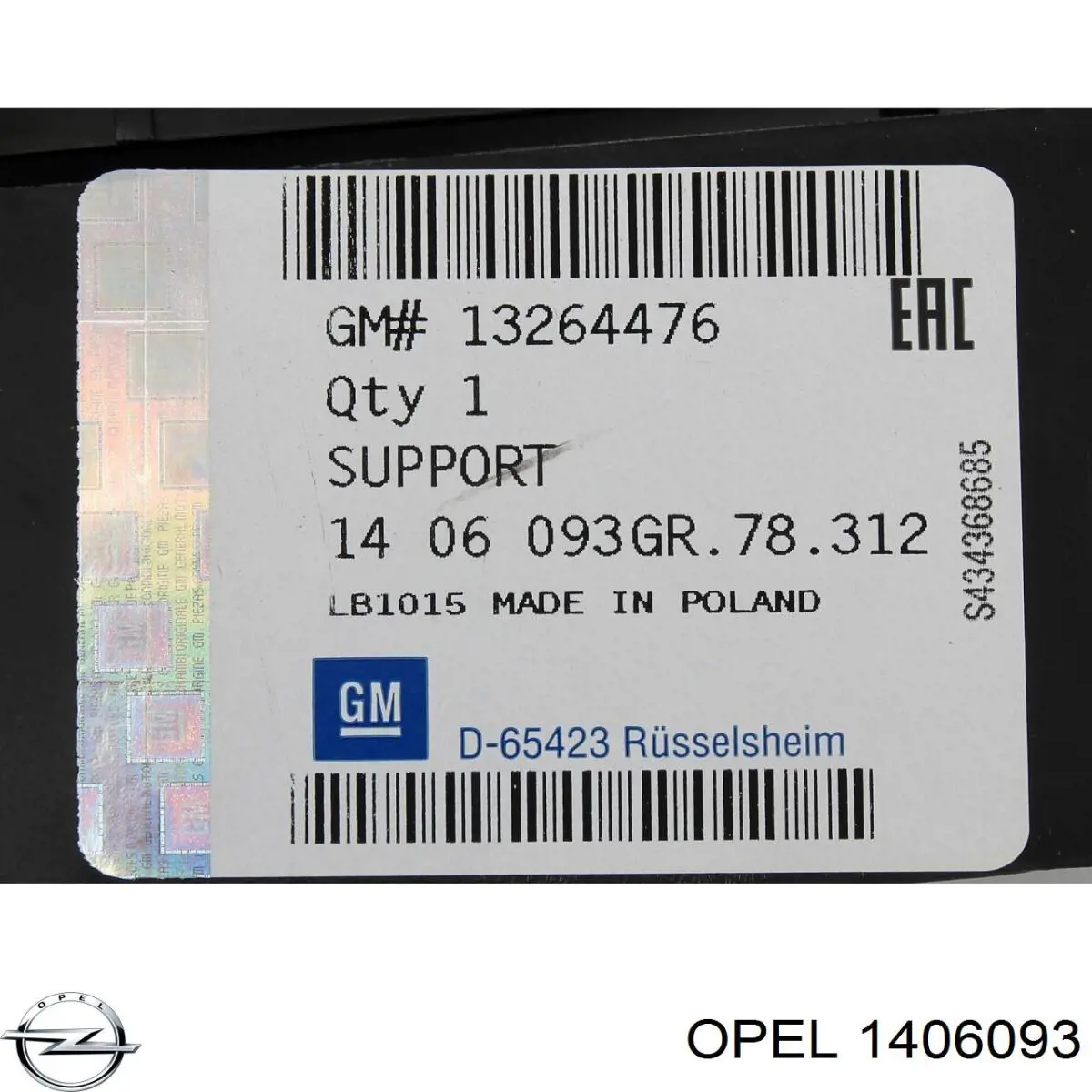 Wspornik zderzaka przedniego Opel 1406093 cena, od 60,75 USD
