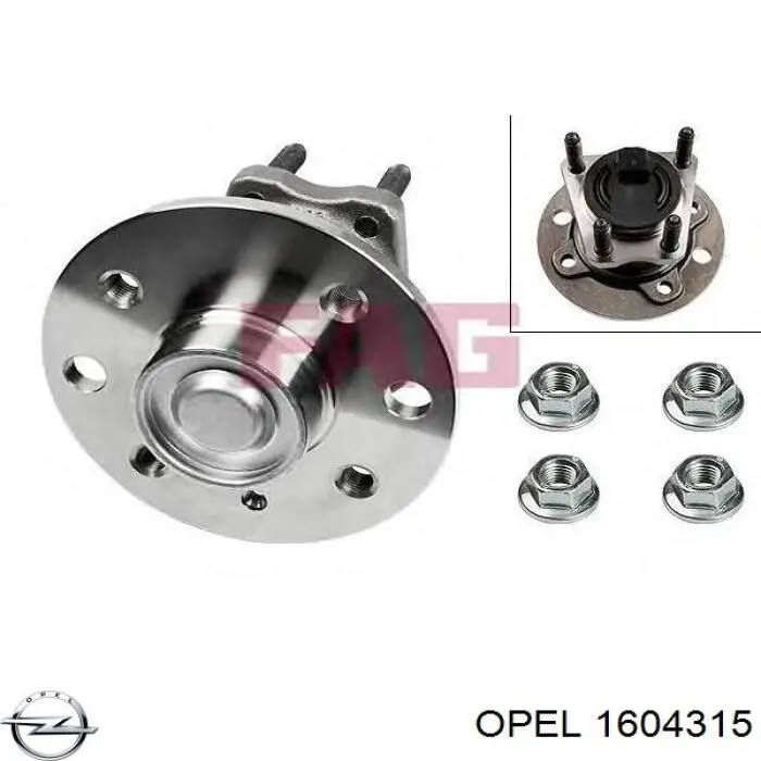 Piasta tylna Opel 1604315 cena, od 62,99 USD