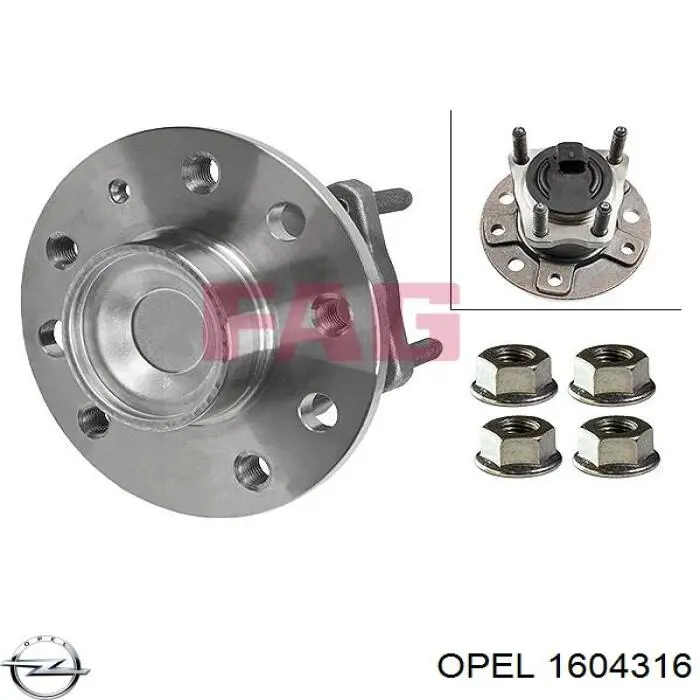 1604316 Opel Piasta tylna