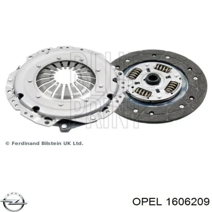 Do koszyka 1606209 Opel Zestaw sprzęgła (3 części)