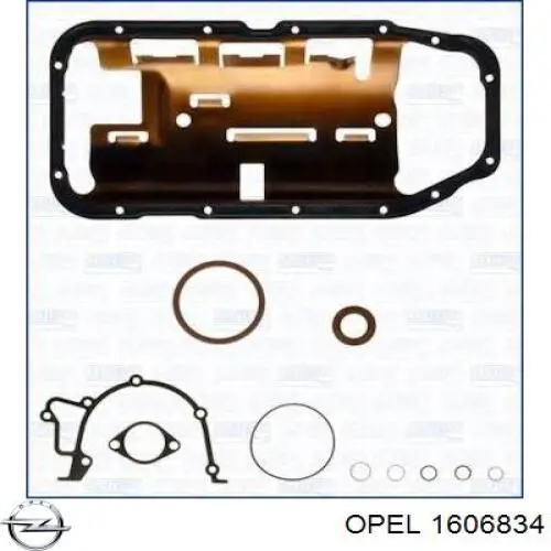 1606834 Opel zestaw uszczelek silnika dolny