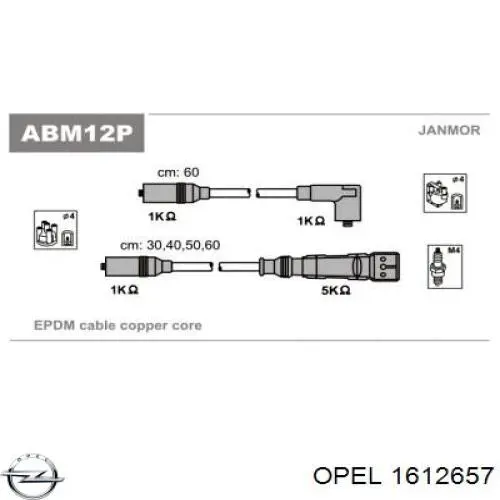 Zestaw przewodów wysokiego napięcia Opel Combo B