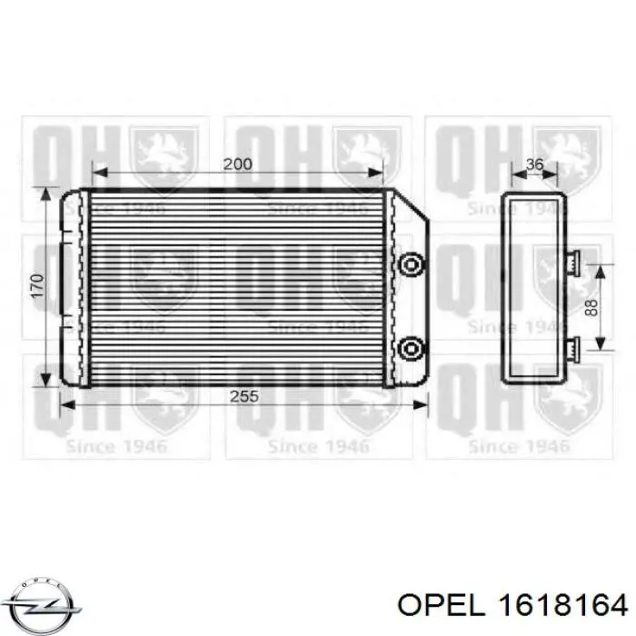 Chłodnica nagrzewnicy (ogrzewacza) Opel 1618164 cena, od 129,52 USD