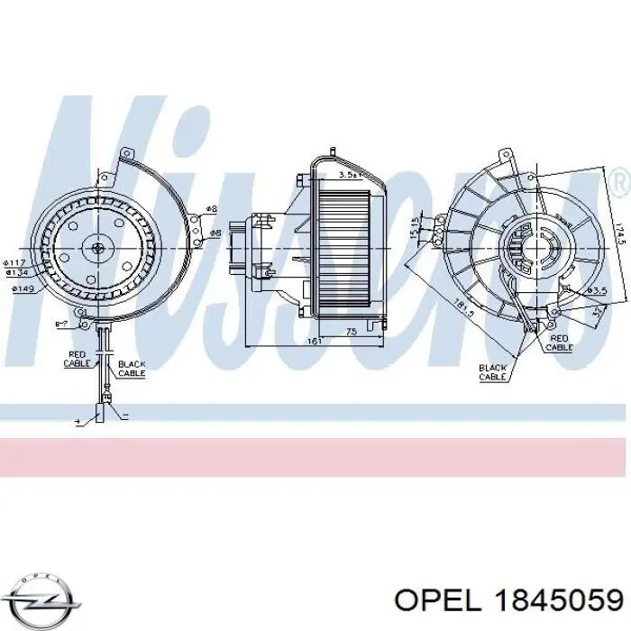 Silniczek wentylatora nagrzewnicy (ogrzewacza wnętrza) Opel 1845059 cena, od 41,07 USD