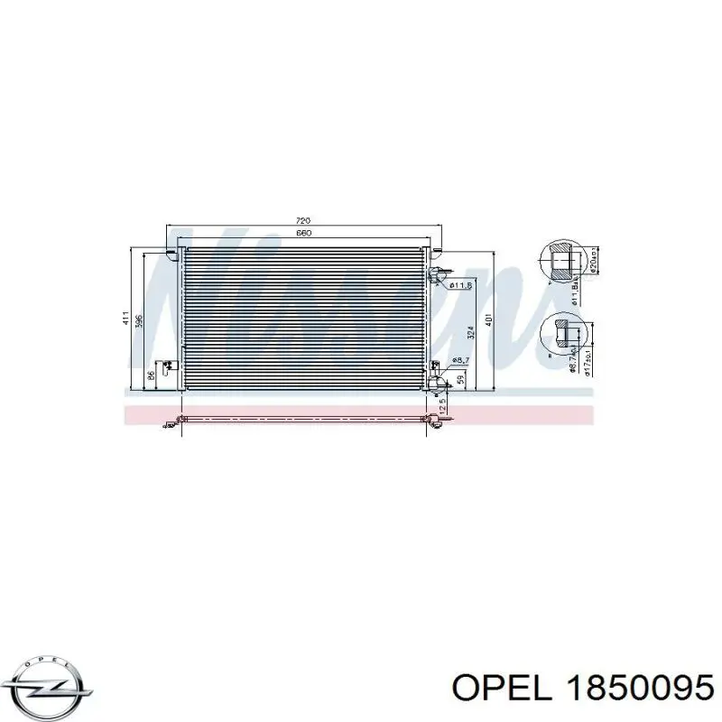 Do koszyka 1850095 Opel Chłodnica klimatyzacji