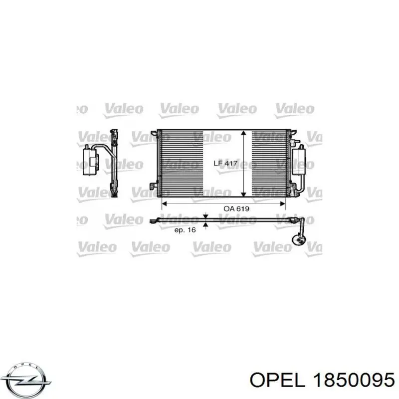 Chłodnica klimatyzacji 1850095 Opel