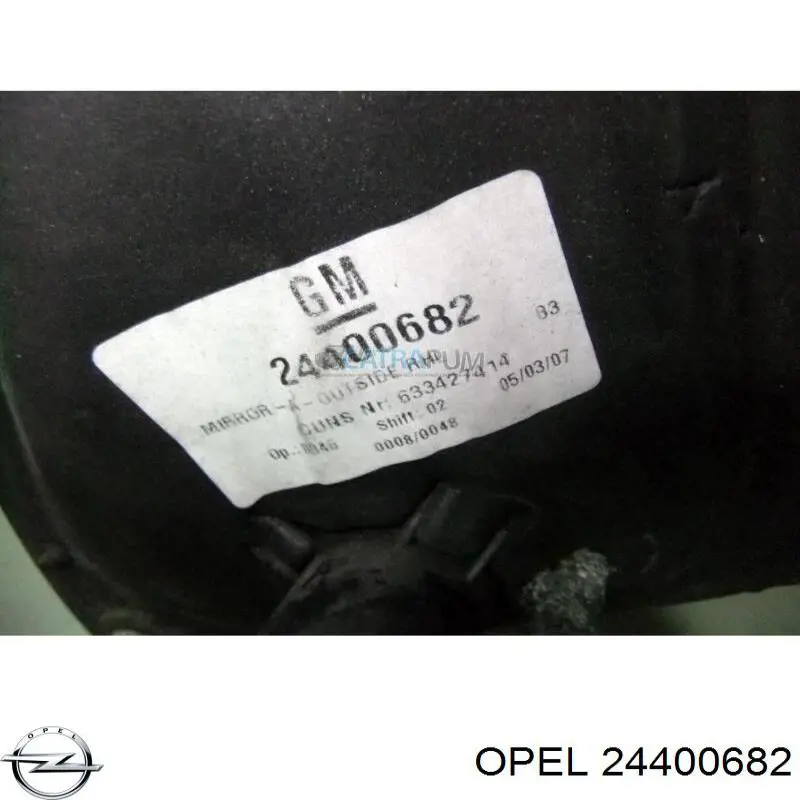Lusterko wsteczne prawe Opel 24400682 cena, od 52,78 USD