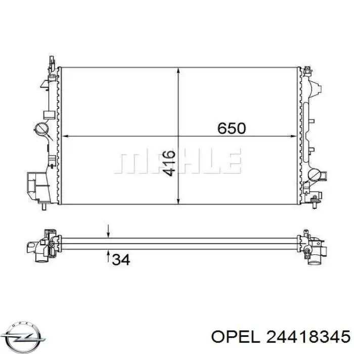 24418345 Opel Chłodnica silnika