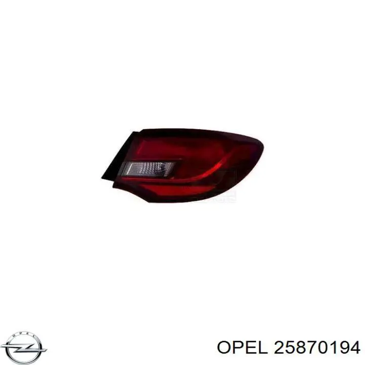 Lampa zespolona tylna prawa wewnętrzna Opel 25870194 cena, od 88,53 USD