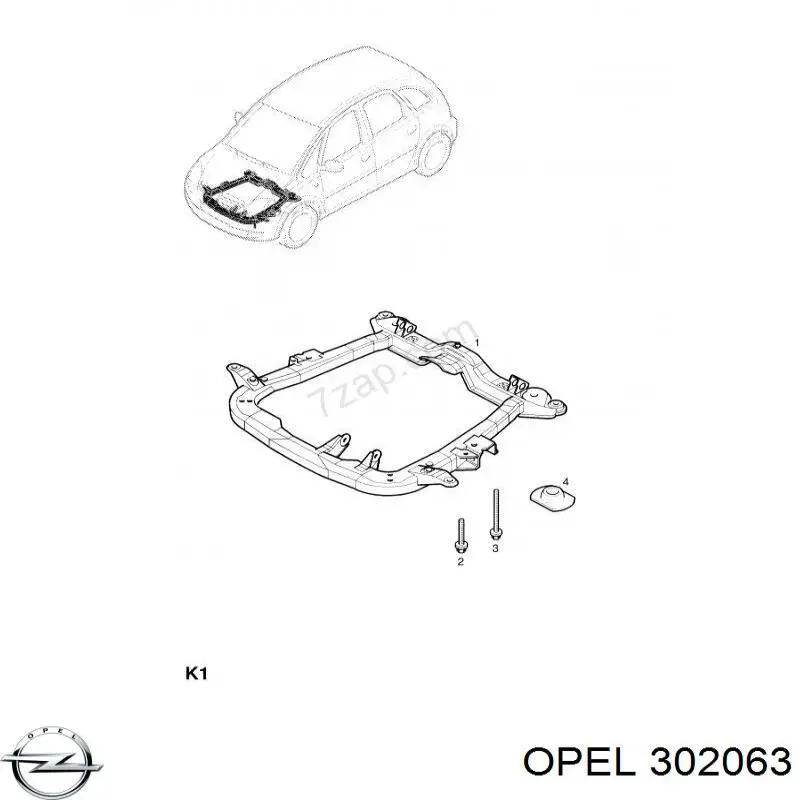 302063 Opel Korpus osi przedniej