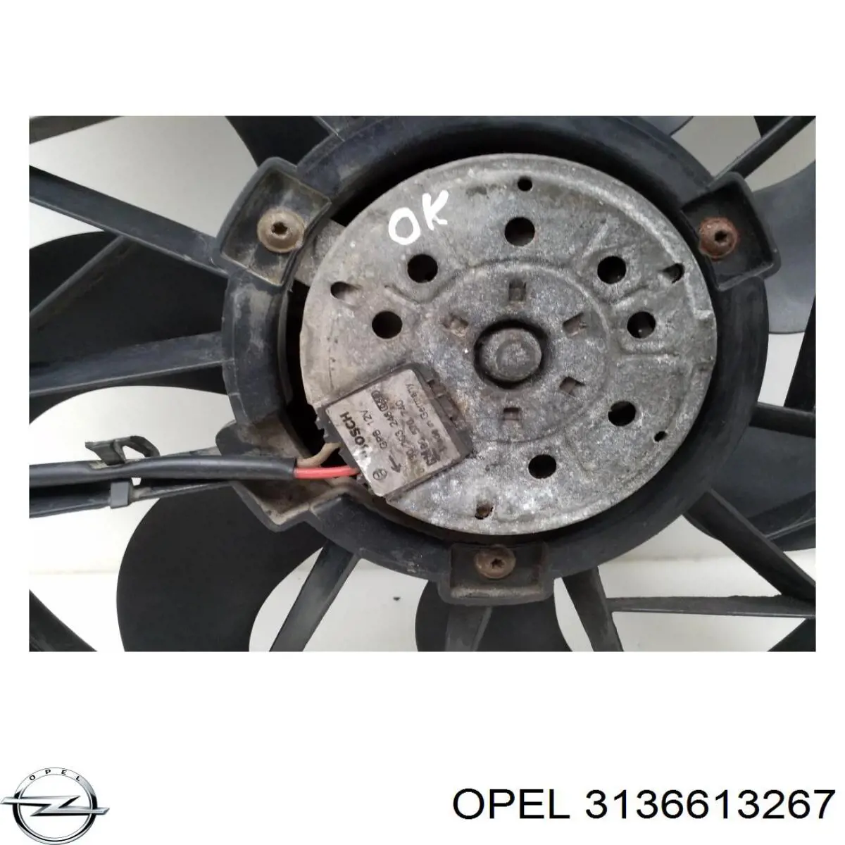 Do koszyka 3136613267 Opel Dyfuzor chłodnicy, w komplecie z silnikiem i wirnikiem