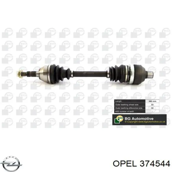 Do koszyka 374544 Opel Półoś napędowa przednia prawa