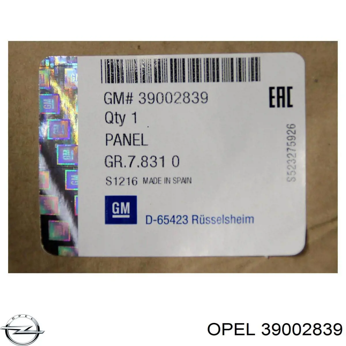 39002839 Opel Zderzak tylny