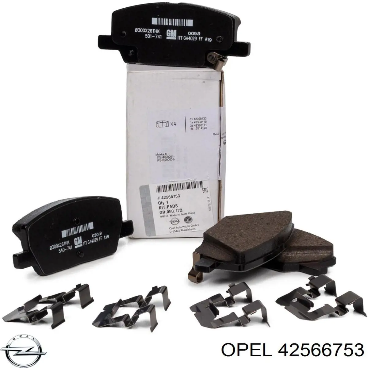 Klocki hamulcowe przednie tarczowe Opel 42566753 cena, od 37,84 USD