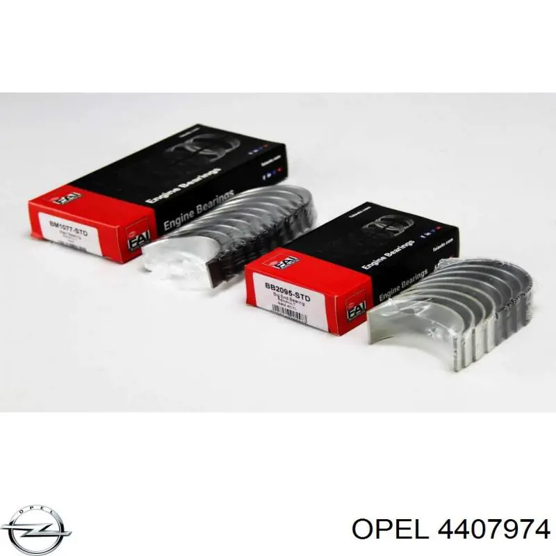 Panewki główne wału korbowego, zestaw, standardowe (STD) Opel 4407974 cena, od 35,02 USD
